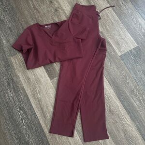 Burgundy Mandala Scrub Set